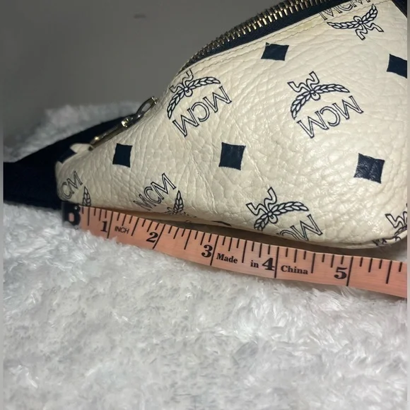 ❌❌SOLD❌❌AUTH MCM Bum Bag Waist Pouch blue and off white - Picture 11 of 12